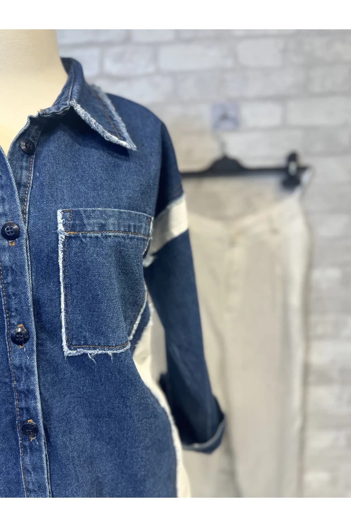 Denim mix gömlek/ceket — görsel 2
