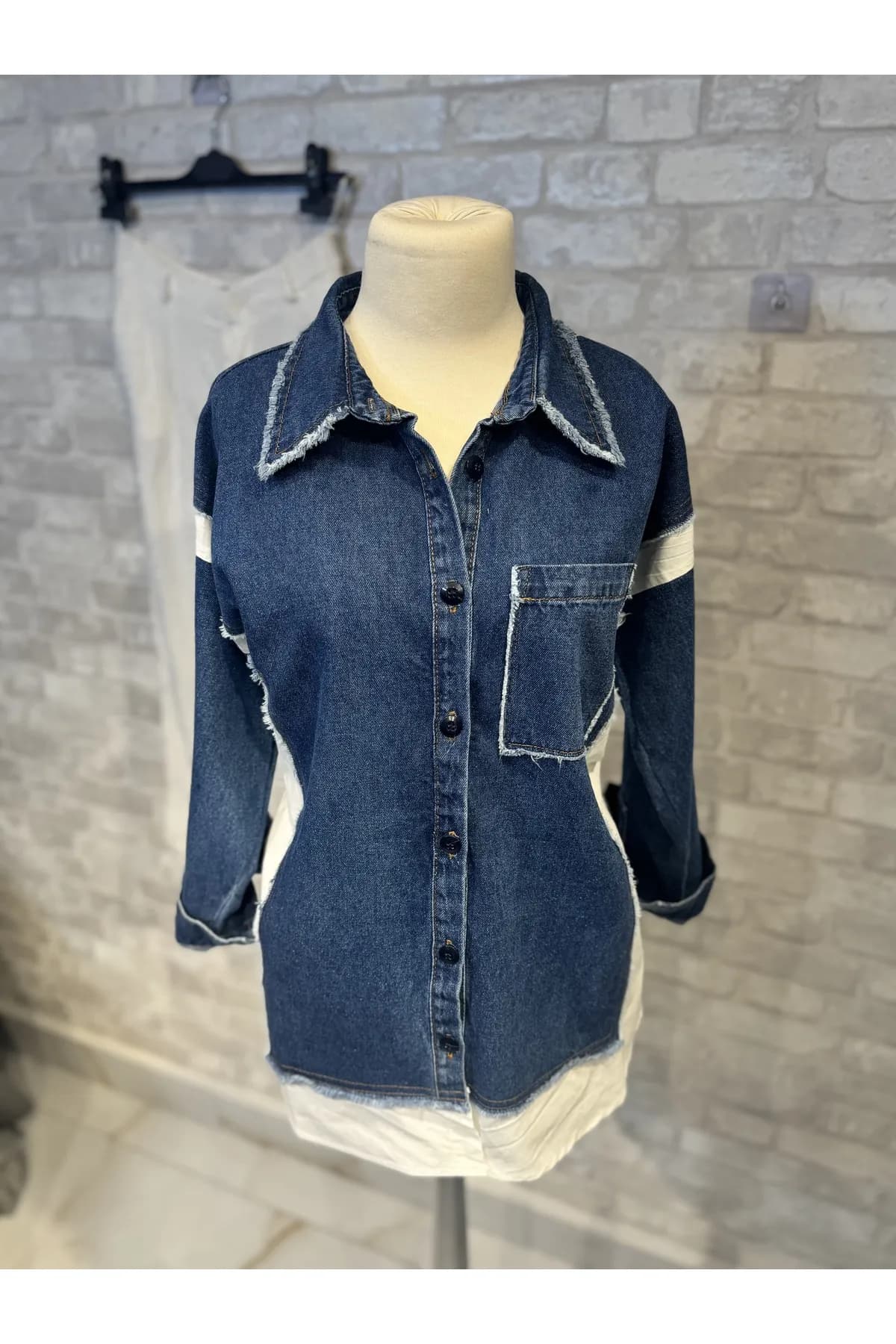 Denim mix gömlek/ceket — görsel 4