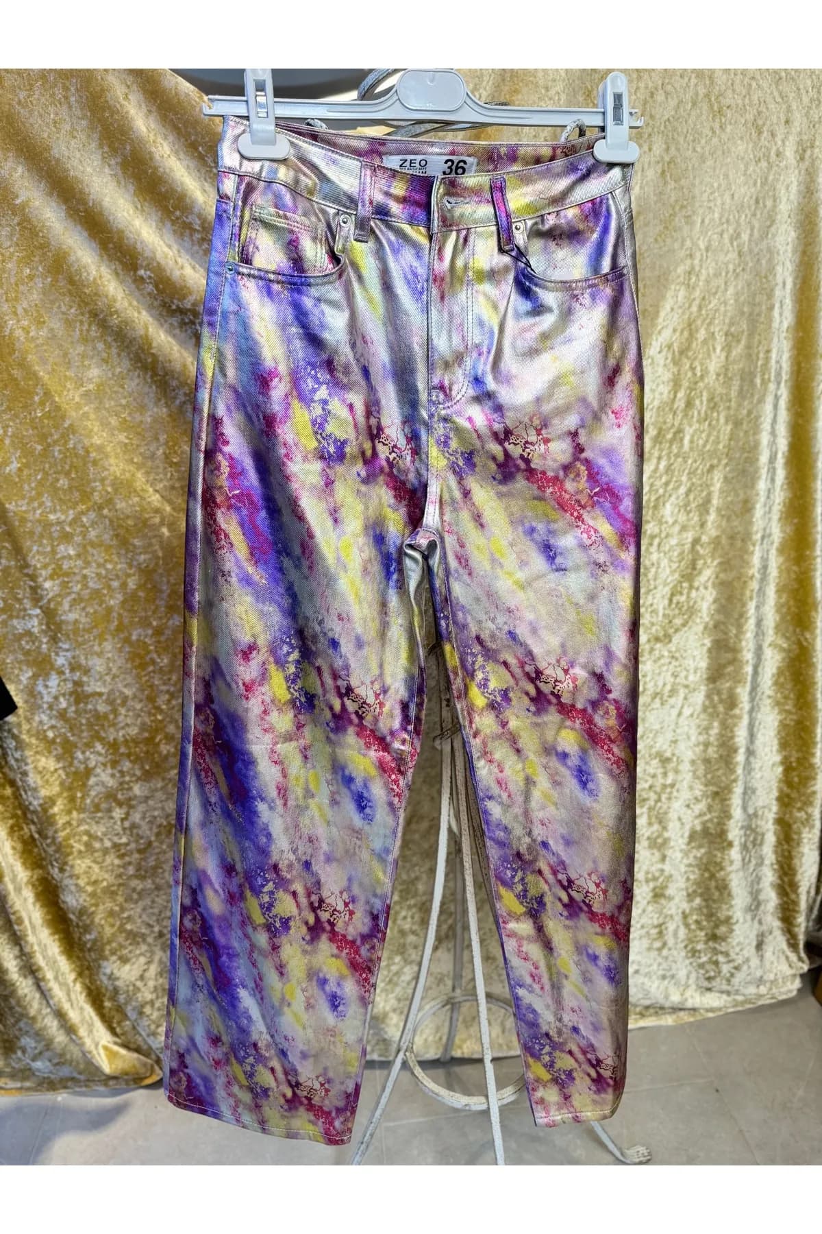 Metalik Çok Renkli Galaxy Pantolon – Premium — görsel 2