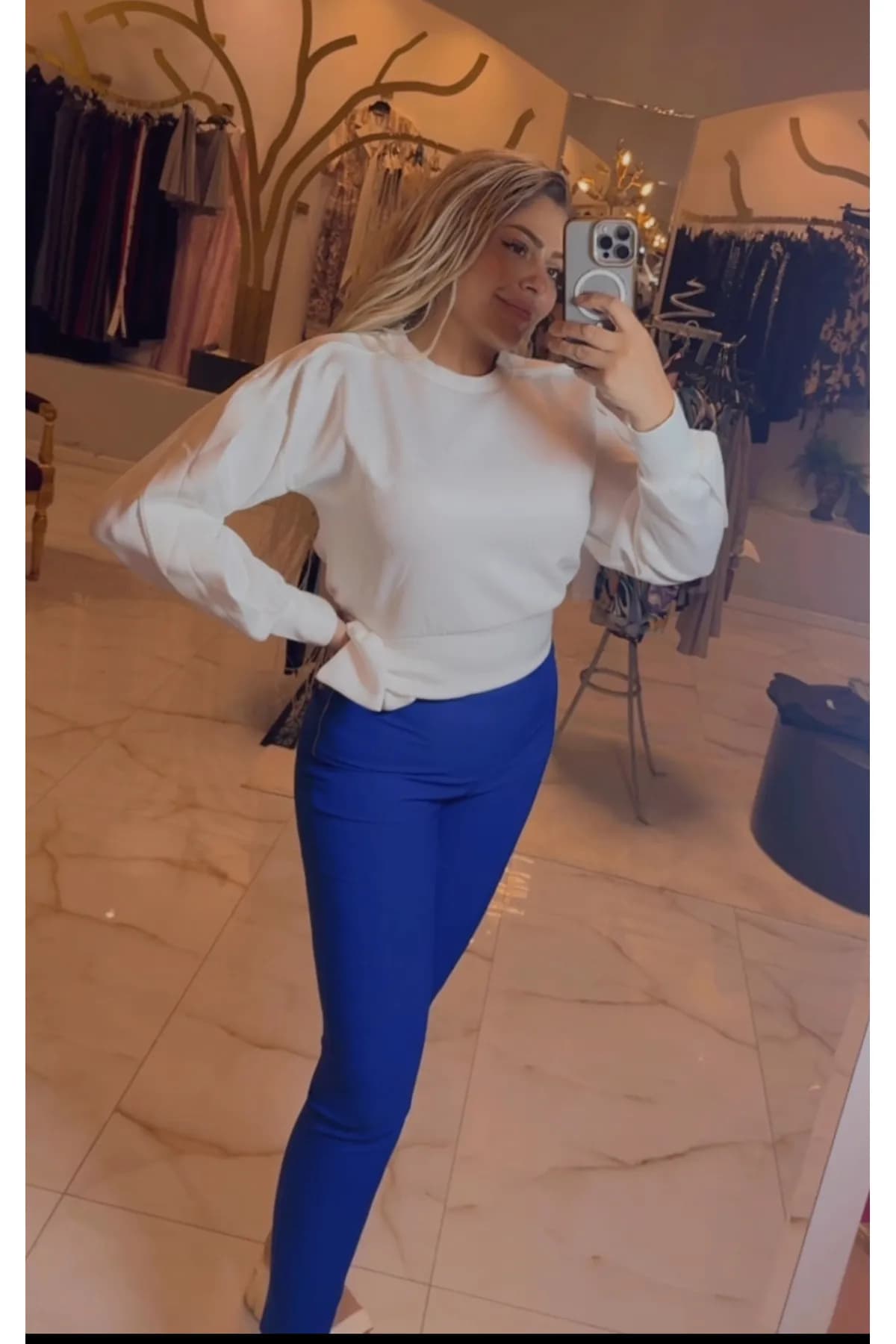 Beyaz scuba kışlık bluz — görsel 3